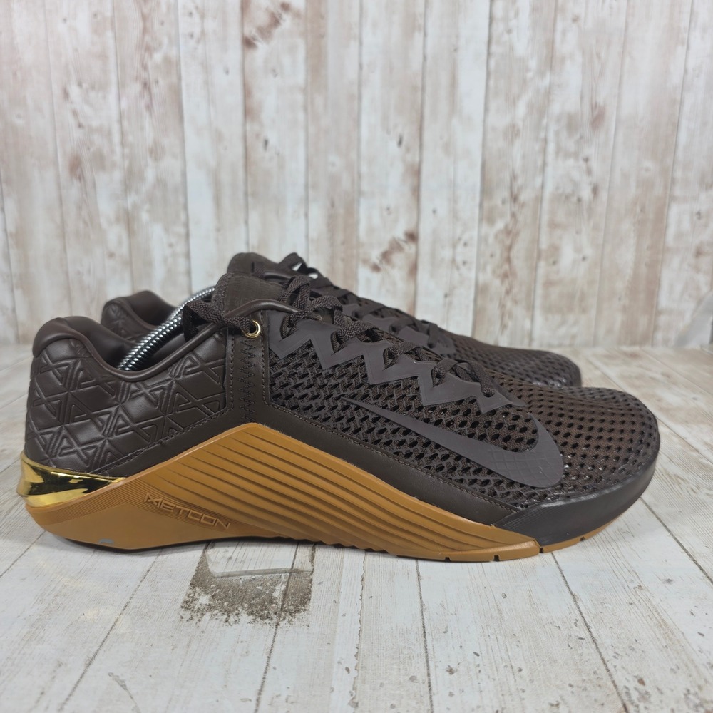 Nike Metcon 6 Baroque Brown Gum Gold Mens Training Shoes CV1262-200 Size 12.5